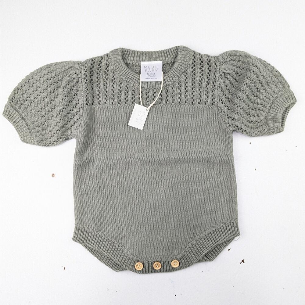 Mebie Baby Sage Sweater Knit Romper - 12-18 Months